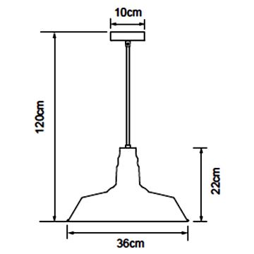 Aigostar - Candeeiro suspenso 1xE27/60W/230V preto