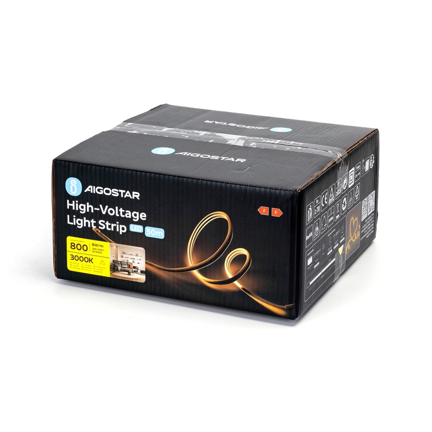 Aigostar - Fita LED 50m LED/400W/230V 3000K IP65