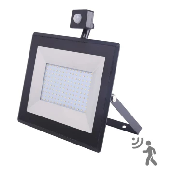 Aigostar - Holofote LED com um sensor LED/100W/230V IP65 preto