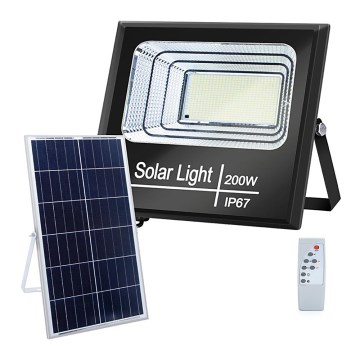 Aigostar - Holofote solar regulável LED/200W/3,2V IP67 + comando