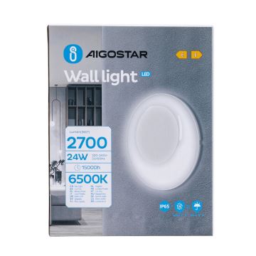 Aigostar - Iluminação de parede exterior LED LED/24W/230V 6500K IP65 branco