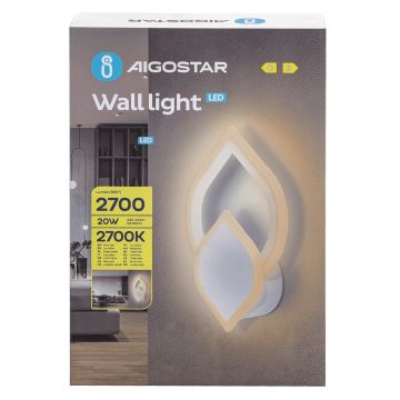 Aigostar - Iluminação de parede LED LED/20W/230V 2700K branco