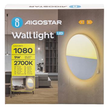 Aigostar - Iluminação de parede LED LED/9W/230V 2700K branco