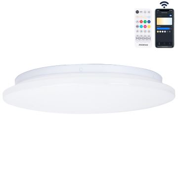 Aigostar - Iluminação de teto LED para casa de banho LED/18W/230V 3000-65000K IP44 + comando