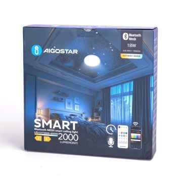 Aigostar - Iluminação de teto LED para casa de banho LED/18W/230V 3000-65000K IP44 + comando