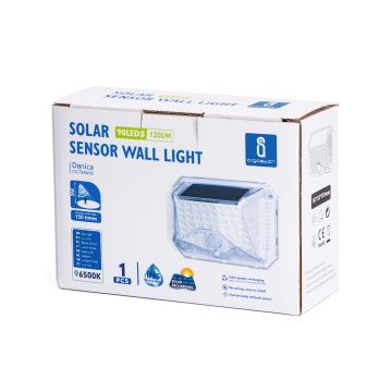 Aigostar - Iluminação solar exterior LED com sensor LED/1,48W/5V IP65