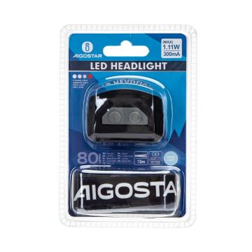 Aigostar - Lanterna de cabeça e senzorem LED recarregável com regulação de intensidade/1,11W/3,7V