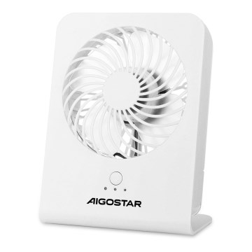 Aigostar - Ventoinha de mesa 5W/5V branco