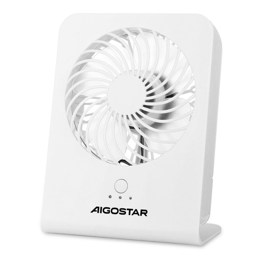 Aigostar - Ventoinha de mesa 5W/5V branco