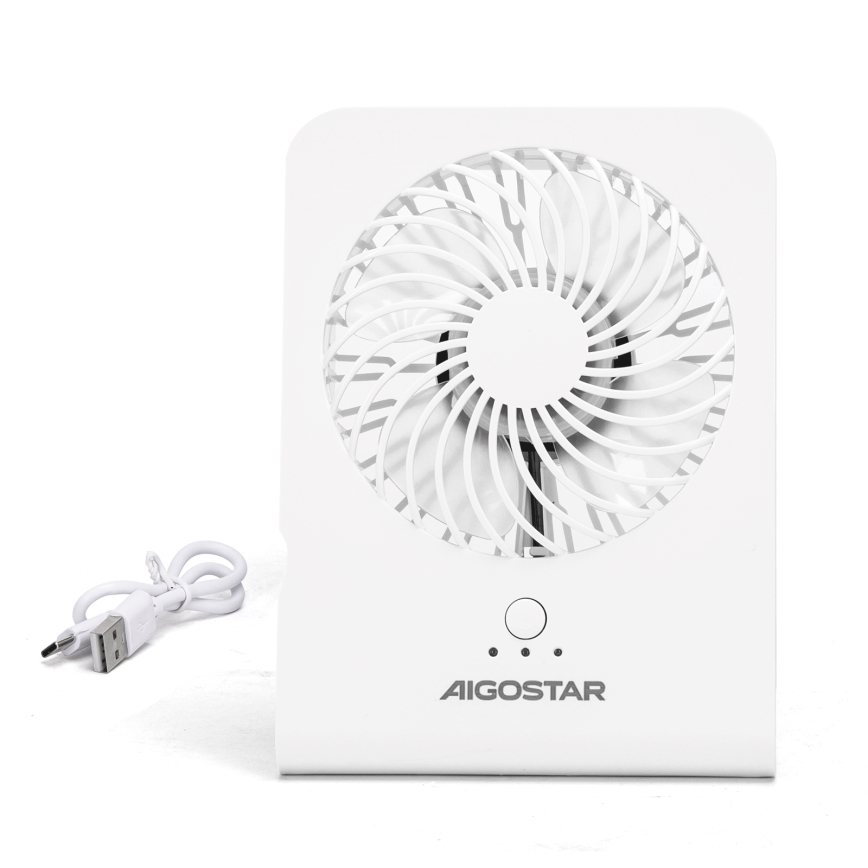 Aigostar - Ventoinha de mesa 5W/5V branco