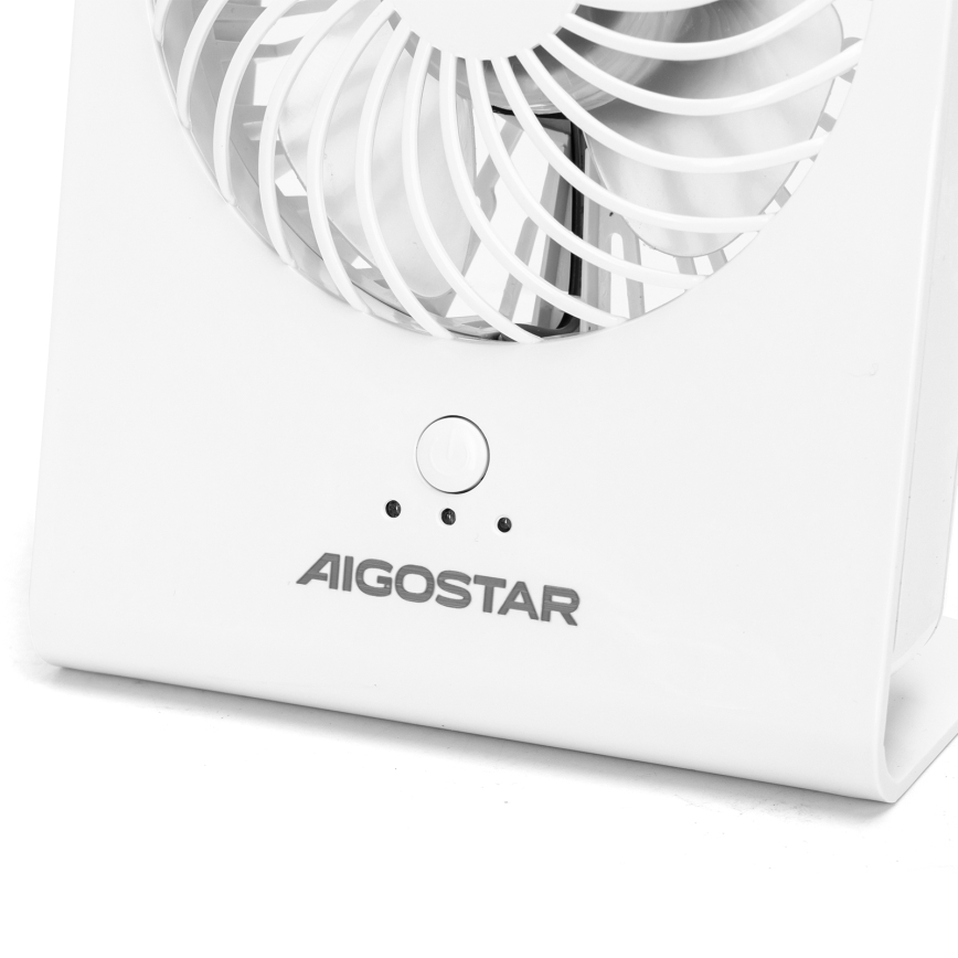 Aigostar - Ventoinha de mesa 5W/5V branco