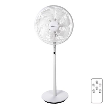 Aigostar - Ventoinha de pé 45W/230V branco + comando