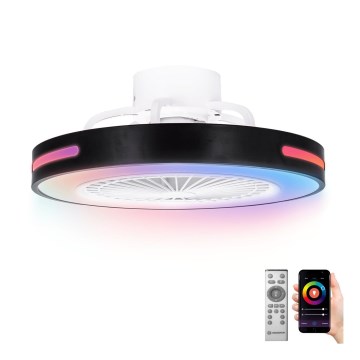 Aigostar-Ventoinha de teto LED RGB regulável LED/40W/230V 2700-6500K Wi-Fi+ comando