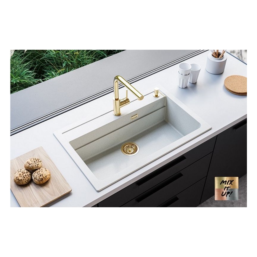 ALVEUS 1140443 - Lava-loiça de cozinha ATROX 79x50 cm granito/branco