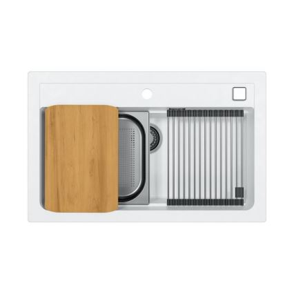 ALVEUS 1140443 - Lava-loiça de cozinha ATROX 79x50 cm granito/branco