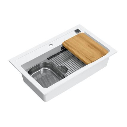 ALVEUS 1140443 - Lava-loiça de cozinha ATROX 79x50 cm granito/branco