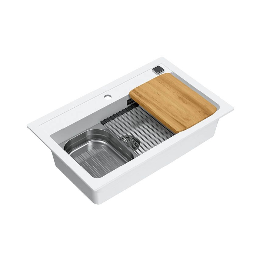 ALVEUS 1140443 - Lava-loiça de cozinha ATROX 79x50 cm granito/branco