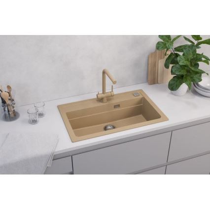 ALVEUS 1140445 - Lava-loiça de cozinha ATROX 79x50 cm granito/bege