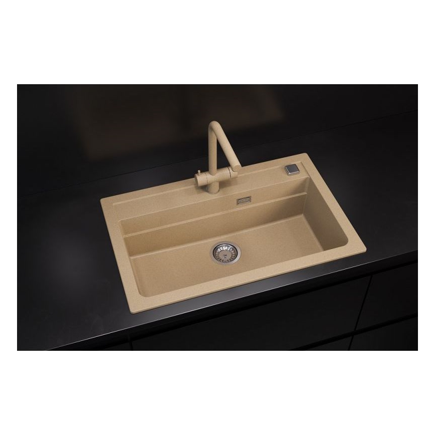 ALVEUS 1140445 - Lava-loiça de cozinha ATROX 79x50 cm granito/bege