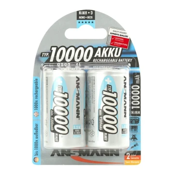 Ansmann 06549 Mono D - 2pcs pilhas recarregáveis D NiMH/1,2V/1000mAh