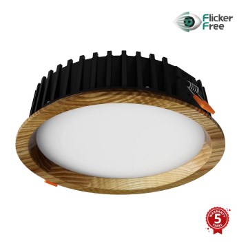 APLED - Foco de encastrar LED RONDO WOODLINE LED/12W/230V 3000K diâmetro 20 cm cinza madeira maciça