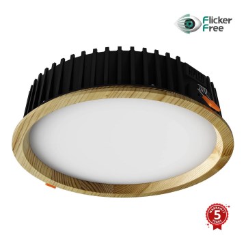 APLED - Foco de encastrar LED RONDO WOODLINE LED/18W/230V 3000K diâmetro 26 cm pinho madeira maciça