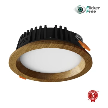 APLED - Foco de encastrar LED RONDO WOODLINE LED/6W/230V 4000K diâmetro 15 cm carvalho madeira maciça