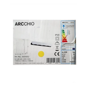 Arcchio - Candelabro suspenso LED com regulação OLINKA 5xLED/5,4W/230V