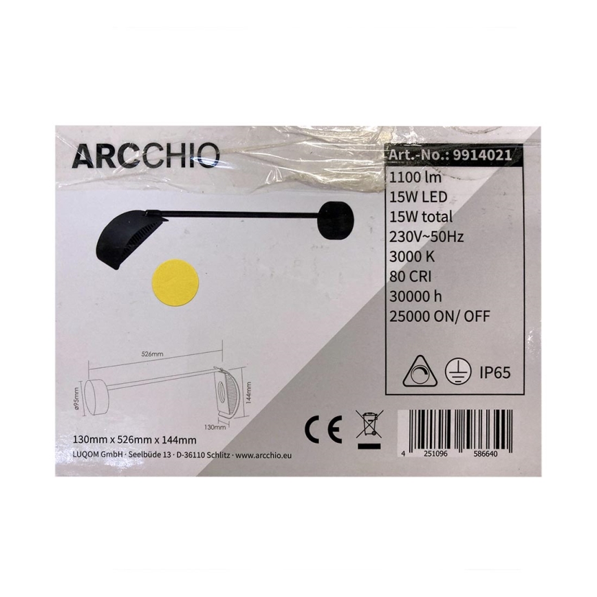 Arcchio - Iluminação de parede exterior LED GRAYSON LED/15W/230V IP65
