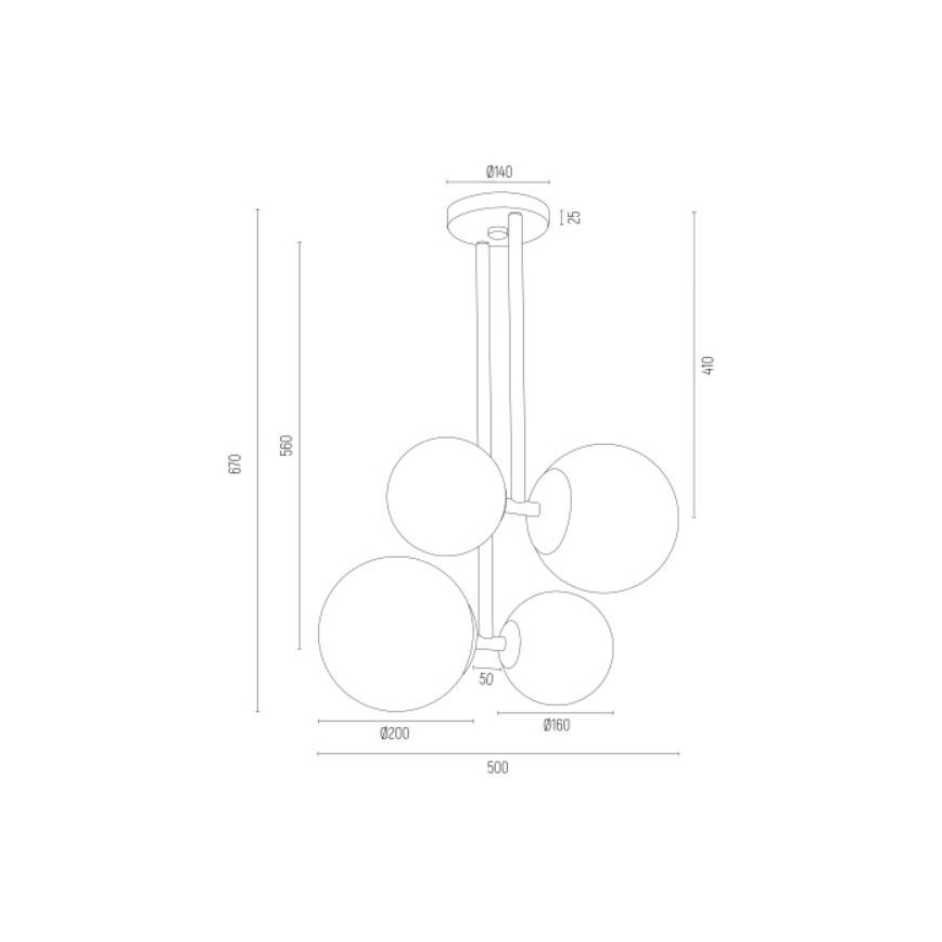 Argon 1739 - Candelabro suspenso MORITZ 4xE27/15W/230V