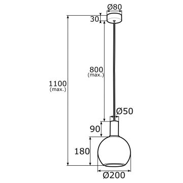 Argon 4357 - Candelabro suspenso SAGUNTO 1xE27/15W/230V d. 20 cm latão