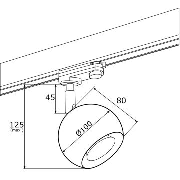 Argon 4378 - Foco para sistema de carril MURI 1xGU10/5W/230V dourado