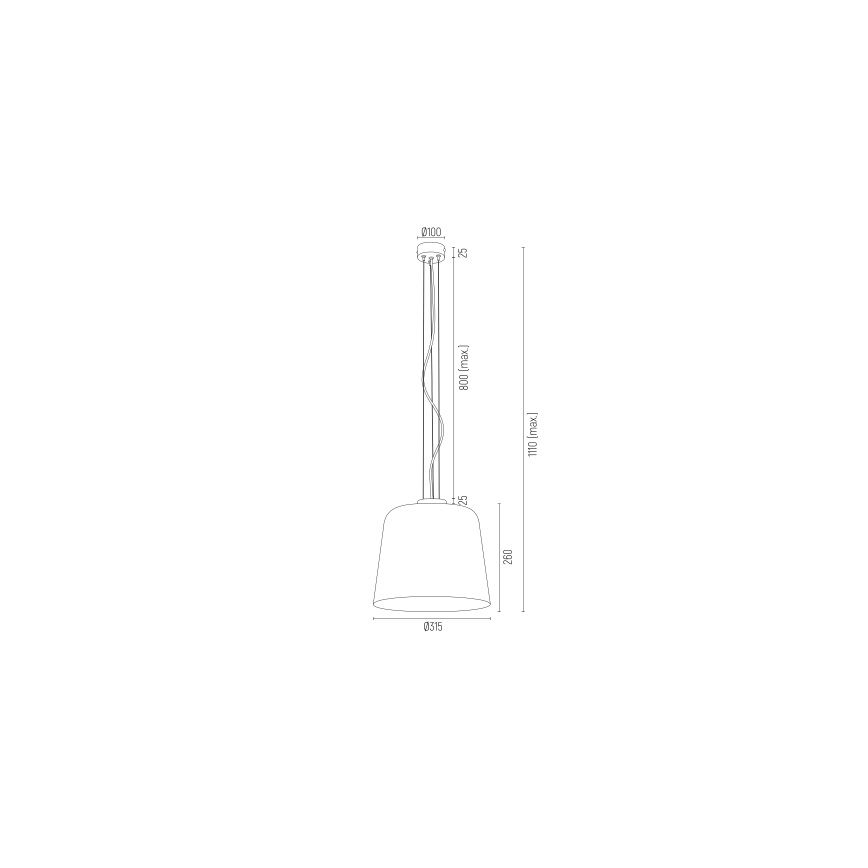 Argon 4689 - Candelabro suspenso BERKLEY 1xE27/15W/230V