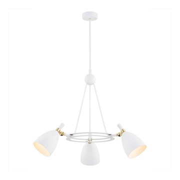 Argon 6148 - Candelabro suspenso CHARLOTTE 3xE27/15W/230V branco/dourado