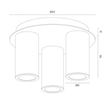 Argon 6304 - Iluminação de teto HAMPTON 3xE14/7W/230V dourado