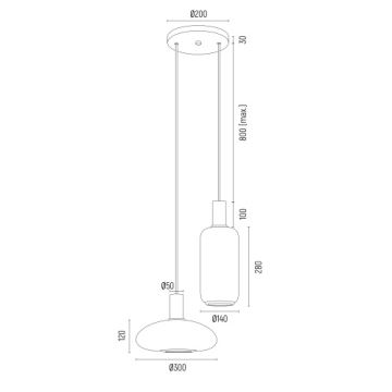 Argon 7214 - Candeeiro suspenso SAGUNTO PLUS 2xE27/15W/230V preto