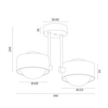 Argon 7215 - Candeeiro suspenso para casa de banho MASSIMO PLUS 2xG9/6W/230V IP44 dourado