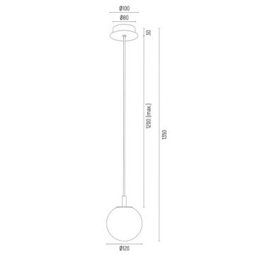 Argon 8450 - Candelabro suspenso ALMIROS 1xE14/7W/230V diâmetro 12 cm alabastro dourada