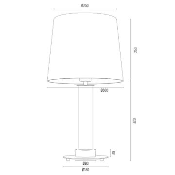 Argon 8540 - Candeeiro de mesa HAMPTON 1xE27/15W/230V 57 cm branco