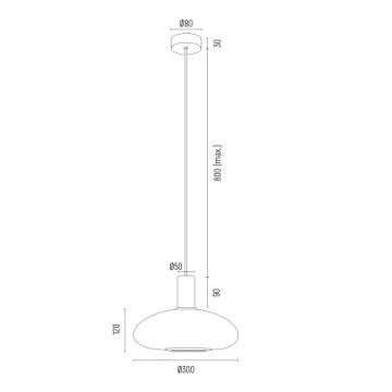 Argon 8565 - Candeeiro suspenso SAGUNTO PLUS 1xE27/15W/230V diâmetro 30 cm preto