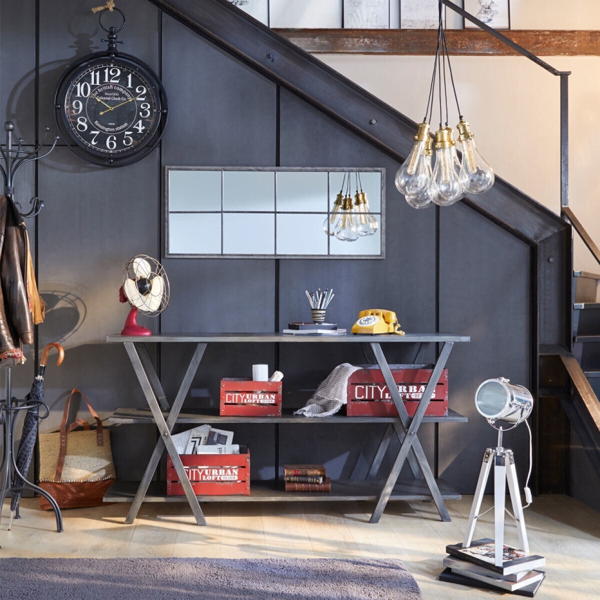 Atmosphera - Candeeiro de mesa EBOR 1xE14/25W/230V pinho/cromado brilhante