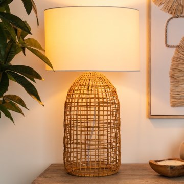 Atmosphera - Candeeiro de mesa KARLA 1xE27/25W/230V vime
