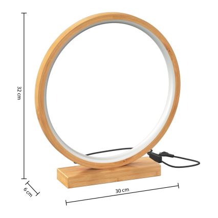 Atmosphera - Candeeiro de mesa LED STELA LED/2,7W/230V bambu