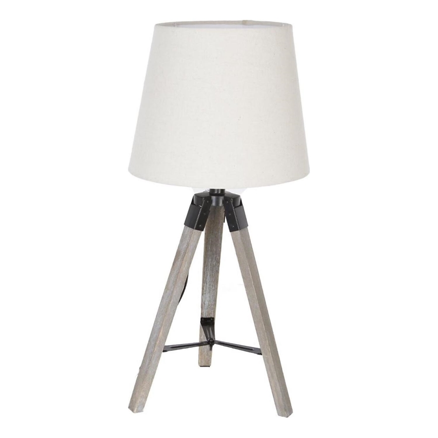 Atmosphera - Candeeiro de mesa RUNO 1xE27/25W/230V madeira/branco