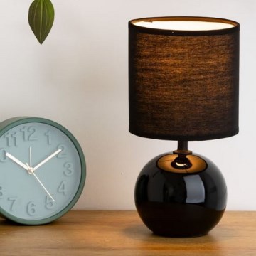 Atmosphera - Candeeiro de mesa TIMÉO 1xE14/60W/230V preto brilhante