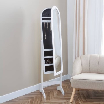Atmosphera - Espelho de pé com porta-joias LEXY 158x38 cm branco