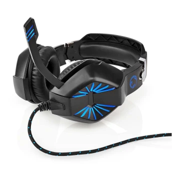Auscultadores LED Gaming com um microfone preto/azul
