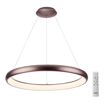 Azzardo AZ5059 - Candeeiro suspenso LED com regulação ANTONIO LED/32W/230V castanho + controlo remoto