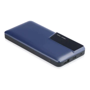 Banco de potência com visor 10000mAh/3,7V AZUL