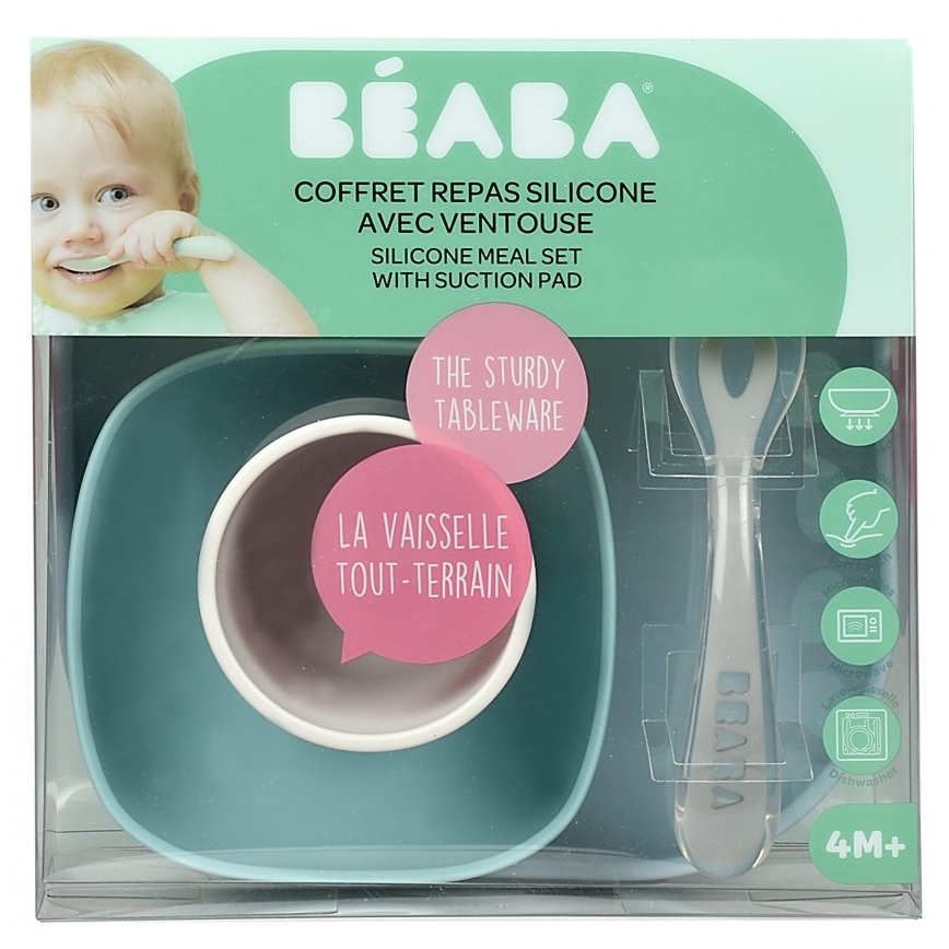 Beaba - Conjunto de refeição infantil Jungle 4 peças